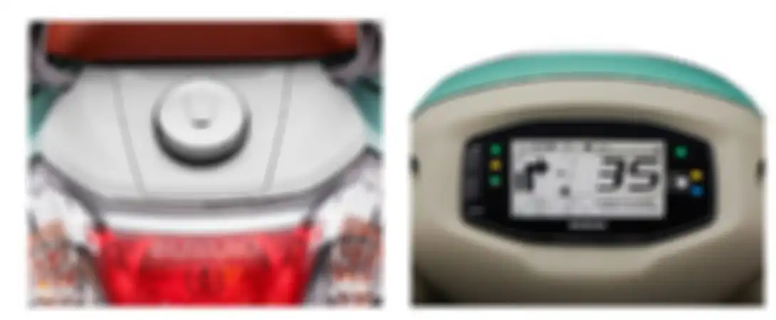 Suzuki Access 125 dilengkapi speedometer digital yang terhubung dengan bluetooth dan tangki bensin yang posisinya di atas stop lamp.