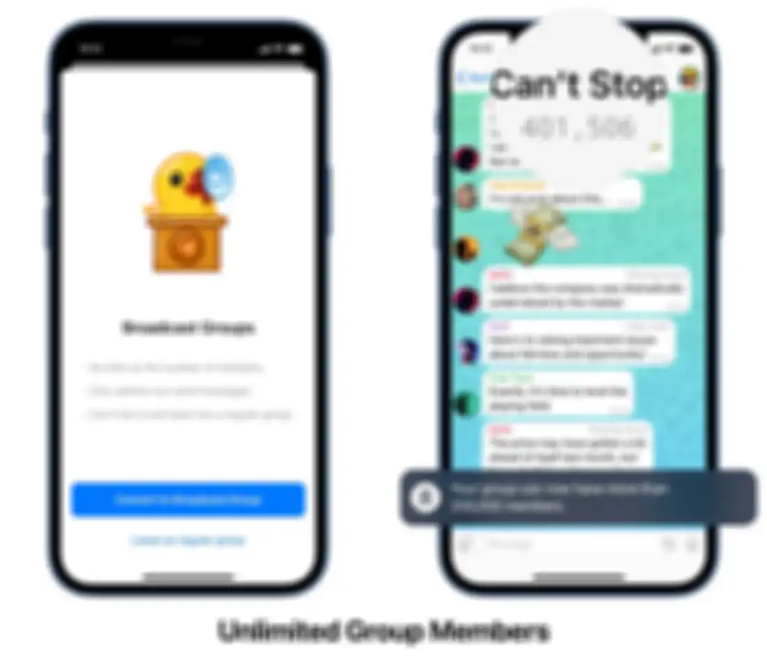 Broadcast group di Telegram