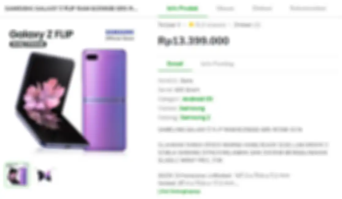 Update harga Samsung Galaxy Z Flip 2021 di marketplace.
