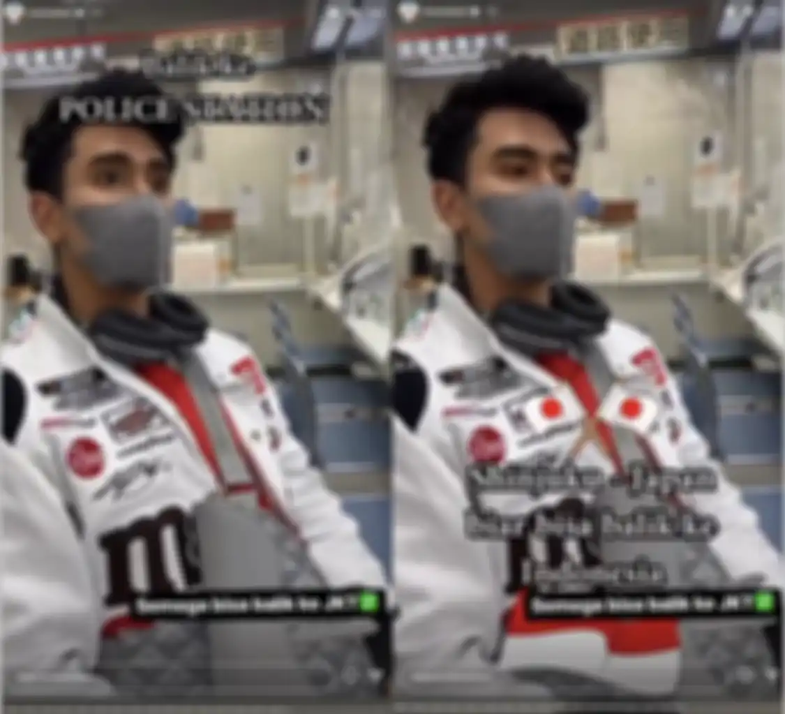 Verrell saat mengurus musibah kecopetan di Shinjuku, Jepang.