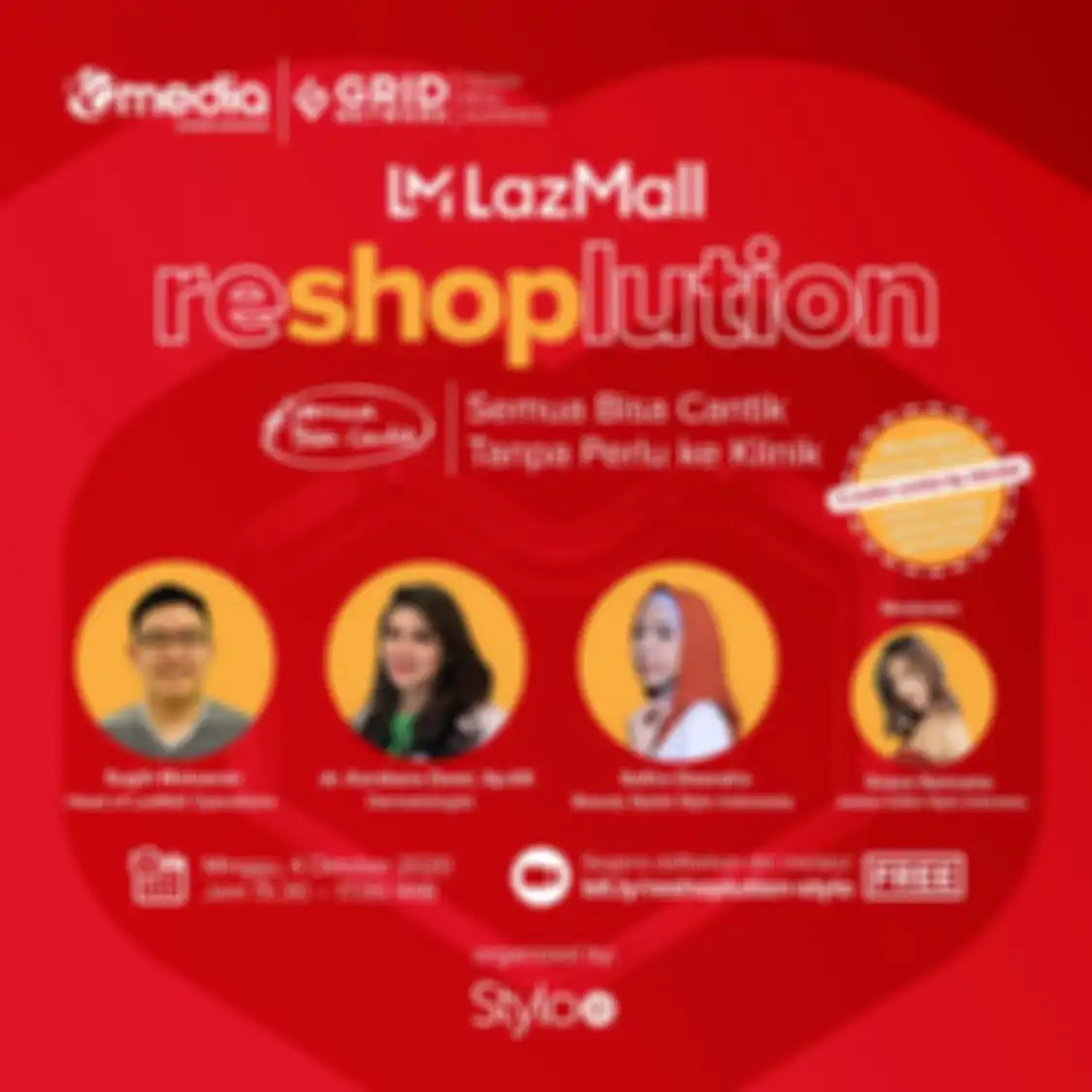 LazMall Reshoplution, webinar yang membahas tentang kecantikan bersama pakar kecantikan kulit dengan Stylo Indonesia