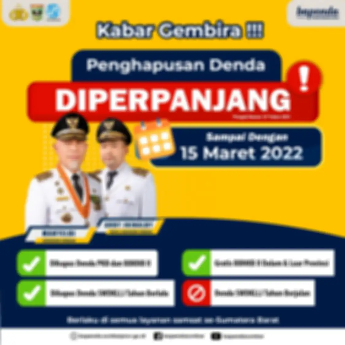 Program penghapusan denda pajak kendaraan di Sumatera Barat.