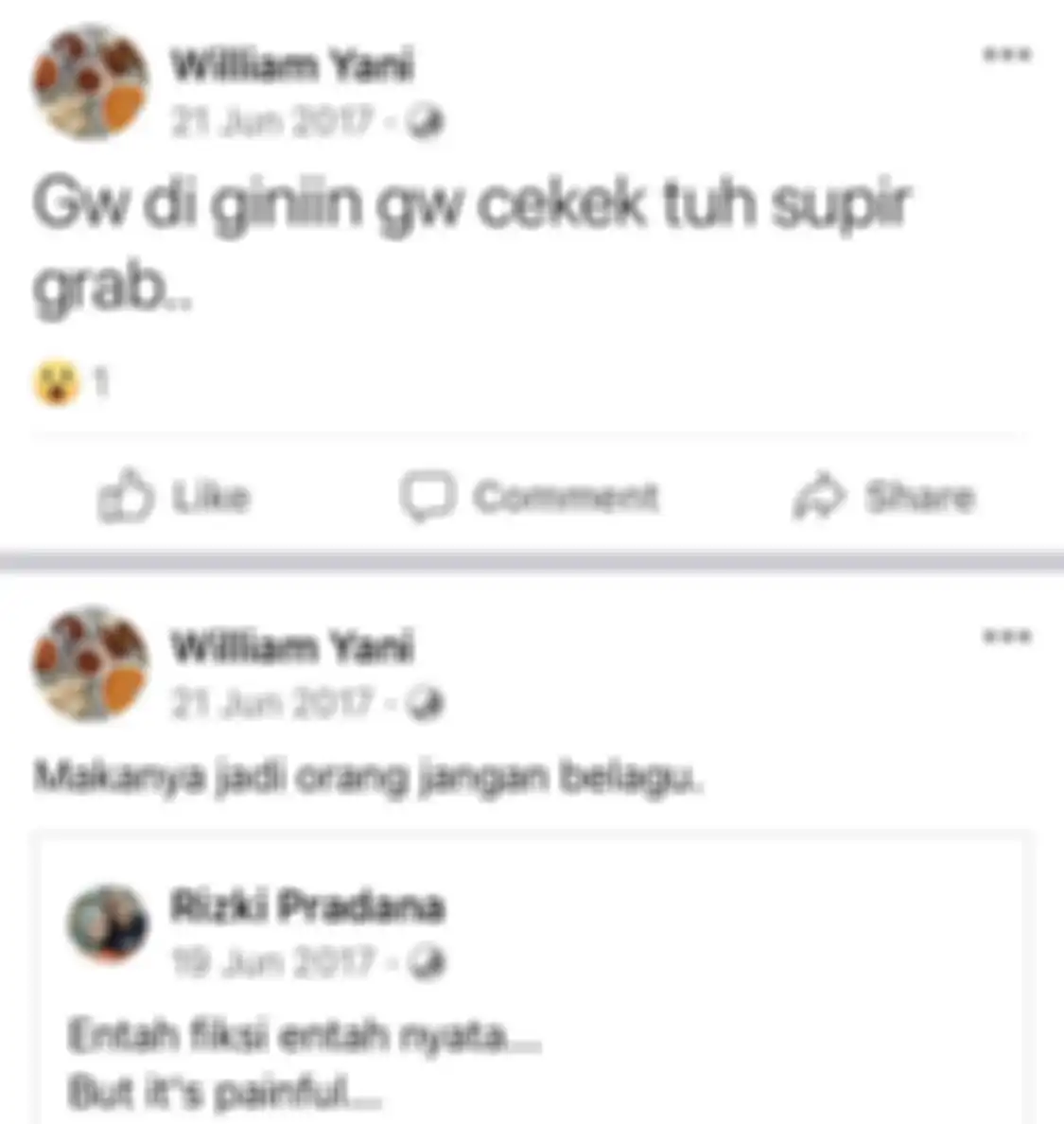 Pengemudi Pajero William Yani yang menampar sopir Yaris Yohanes Aditya gampang emosi gegara masalah begini. Foto statusnya jadi bukti.