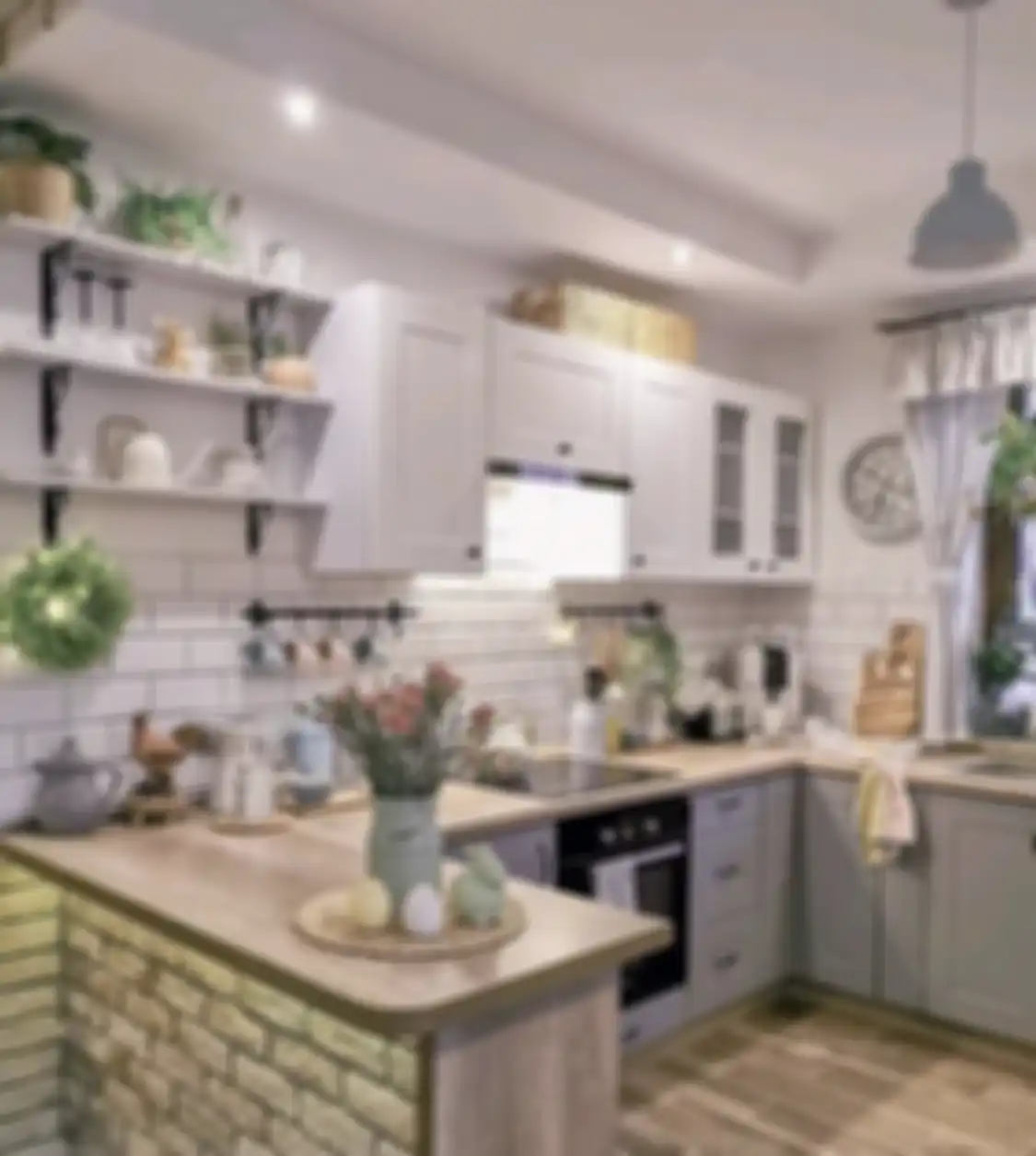 Meja dapur yang sengaja dibuat dari material tak biasa membuat foto desain dapur sederhana makin terlihat mewah.