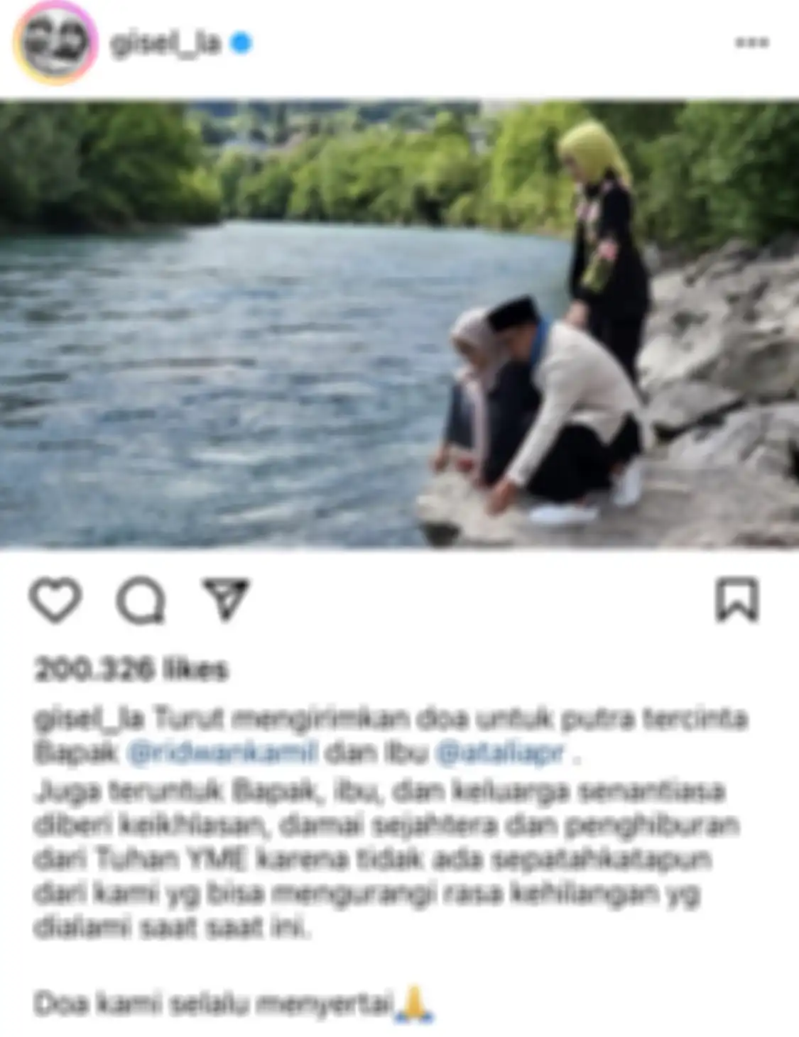 Duka atas kehilangan Eril telah menyelimuti Ridwan Kamil dan Atalia Praratya. Ungkapan duka juga meluncur dari Gisel hingga tuai sorotan.
