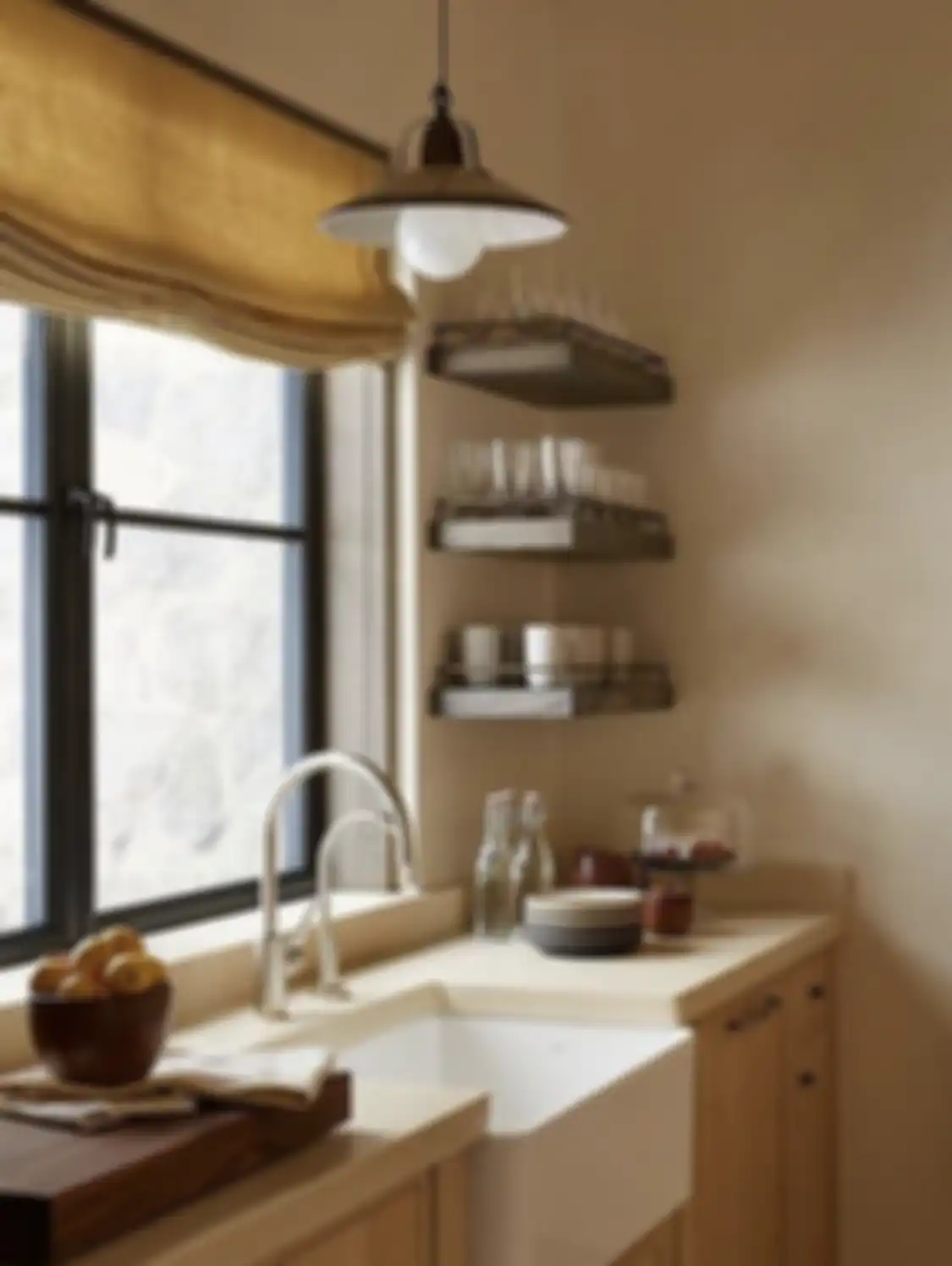Dengan memilih kitchen set yang sengaja dibuat seperti begini, foto desain dapur di rumah mungil terlihat rustic.