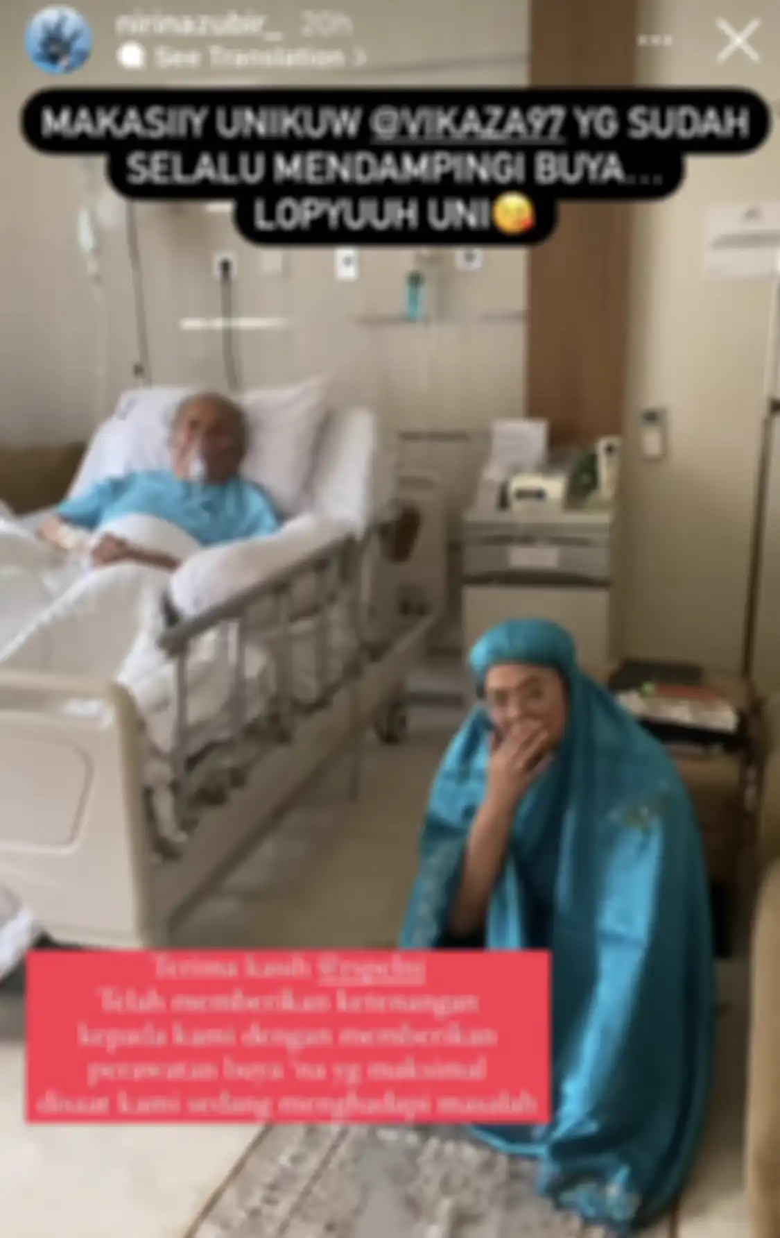 Foto ayah Nirina Zubir yang memakai selang oksigen di RS menjadi sorotan. Kondisi sang ayah itu dibagikan istri Ernest Cokelat di Instagram.