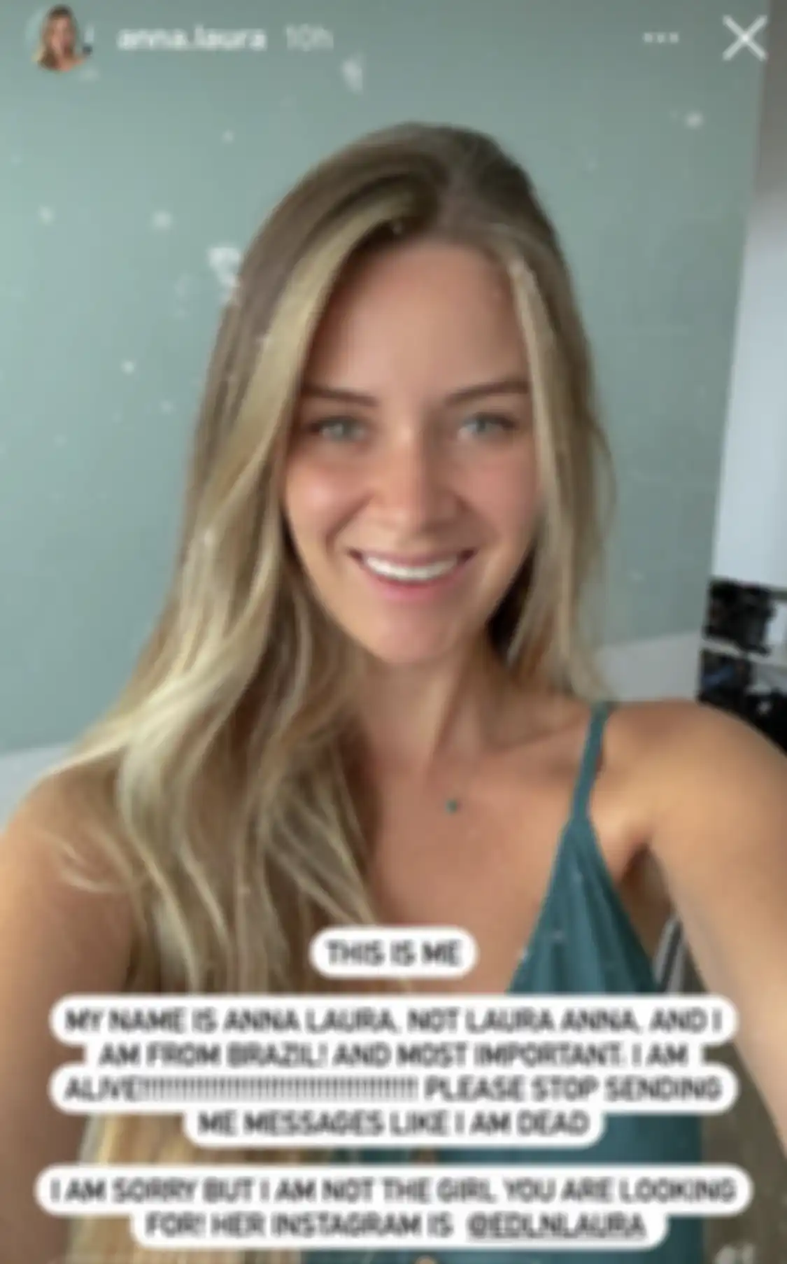 Demi meyakinkan netizen Indonesia, Anna Laura mengunggah foto dirinya di Instagram Story miliknya. Dia tulis pesan pakai Google Translate.