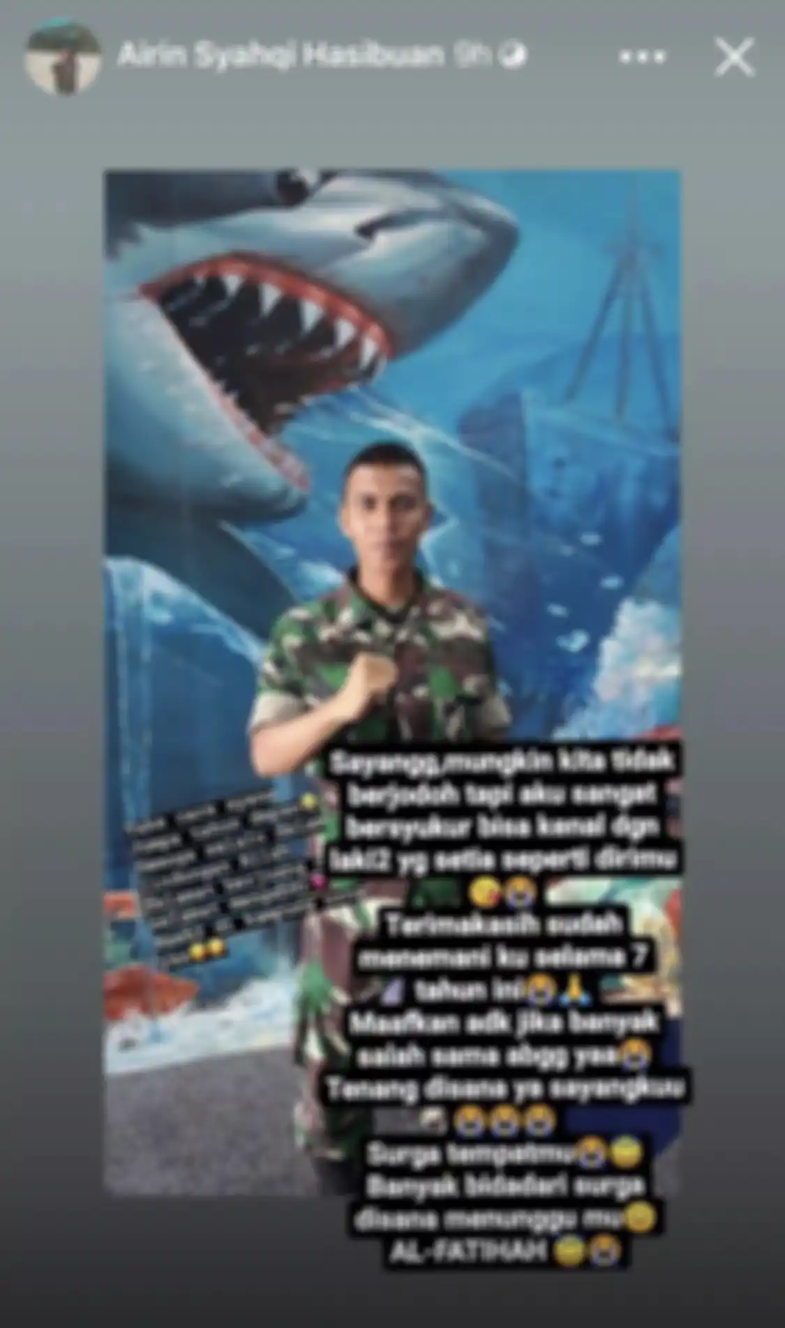 Calon istri Serda Putra Rahaldi mengunggah sejumlah foto kenangan dia bersama prajurit TNI yang berasal dari Kodam Iskandar Muda Aceh itu.