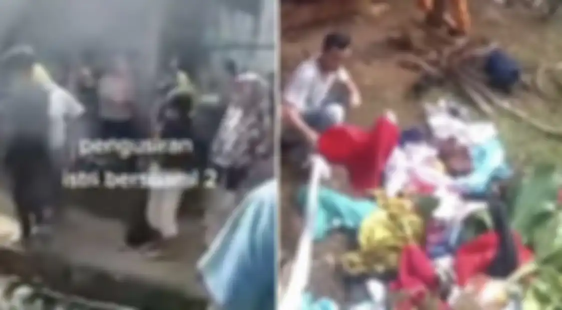 Wanita bersuami dua di Cianjur menyebutkan alasannya punya laki muda yang bikin tertawa warga. Semua bajunjya terlanjur ludes dibakar.