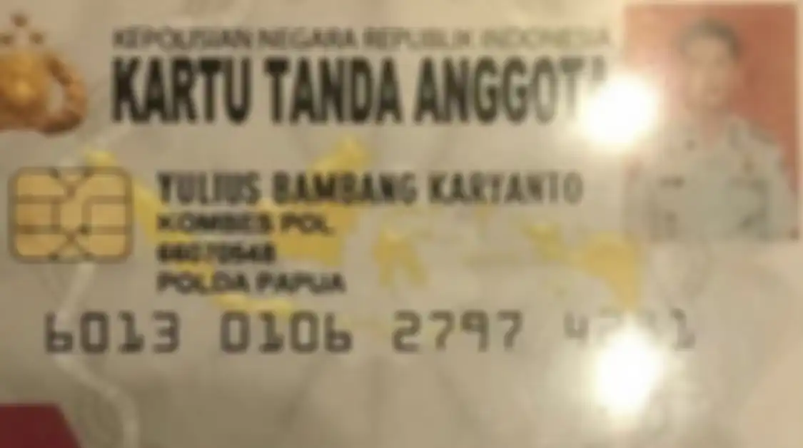 Kartu Tanda Anggota (KTA) milik Kombes Yulius yang ditangkap nyabu bersama teman wanitanya.