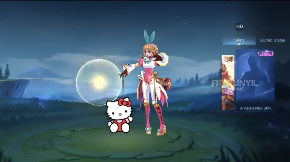 Angela dengan skin Hello Kitty