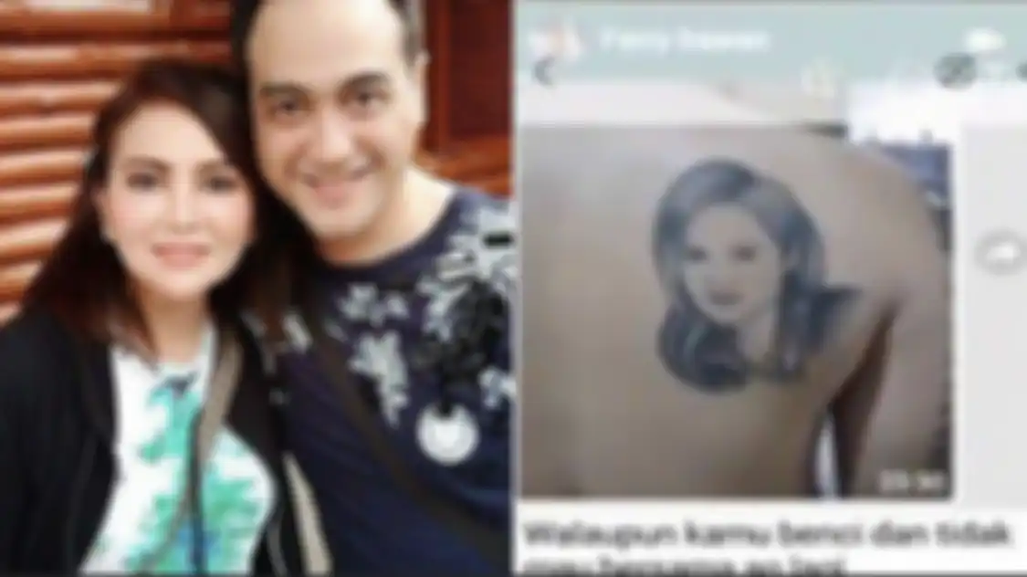 Foto tato wajah wanita cantik di punggung Ferry Irawan terkuak. Respons anak Venna Melinda menjadi sorotan. 