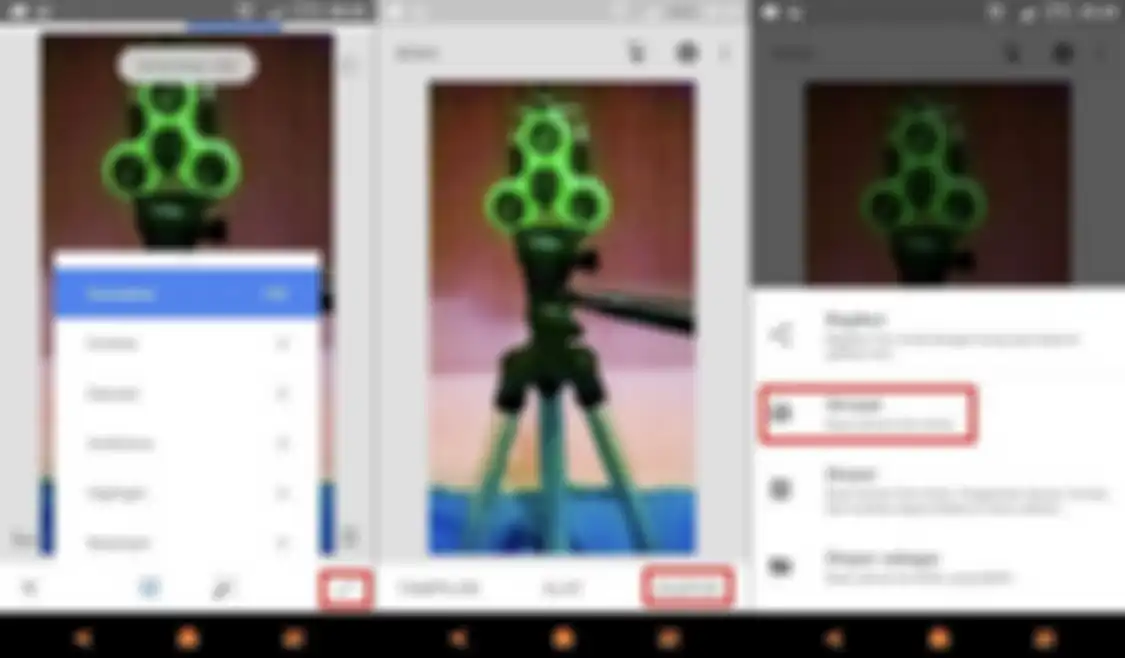 Proses edit foto gelap menjadi lebih terang dengan aplikasi gratis, Snapseed.