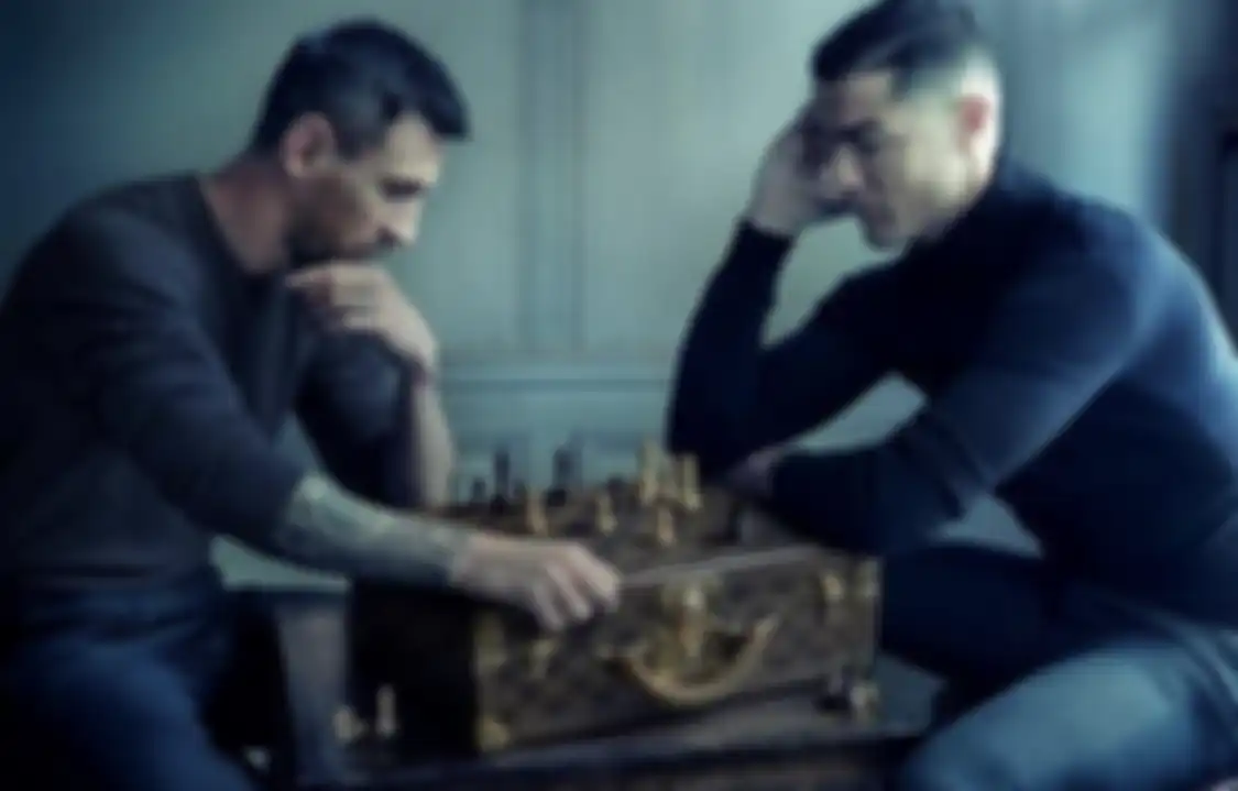 Fotografer legendaris Annie Leibovitz mengungkap pesan rahasia foto Lionel Messi dan Cristiano Ronaldo main catur.