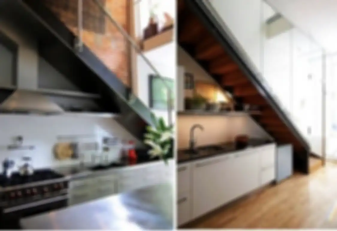 Inilah cara desain dapur mungil dibawah tangga menurut aturan feng shui. Lengkap dengan foto contohnya. 