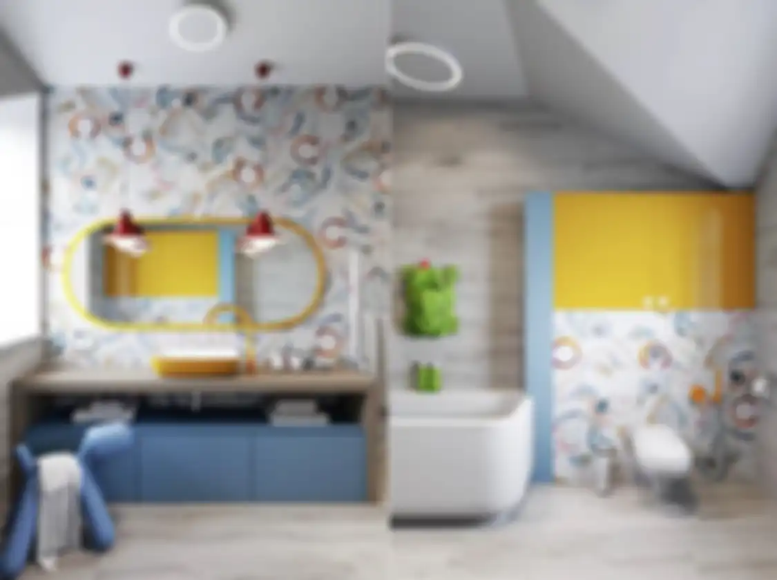 Desain kamar mandi sederhana terlihat semakin mewah karena pemakaian elemen dekorasi khusus. Foto interiornya direkomendasi.