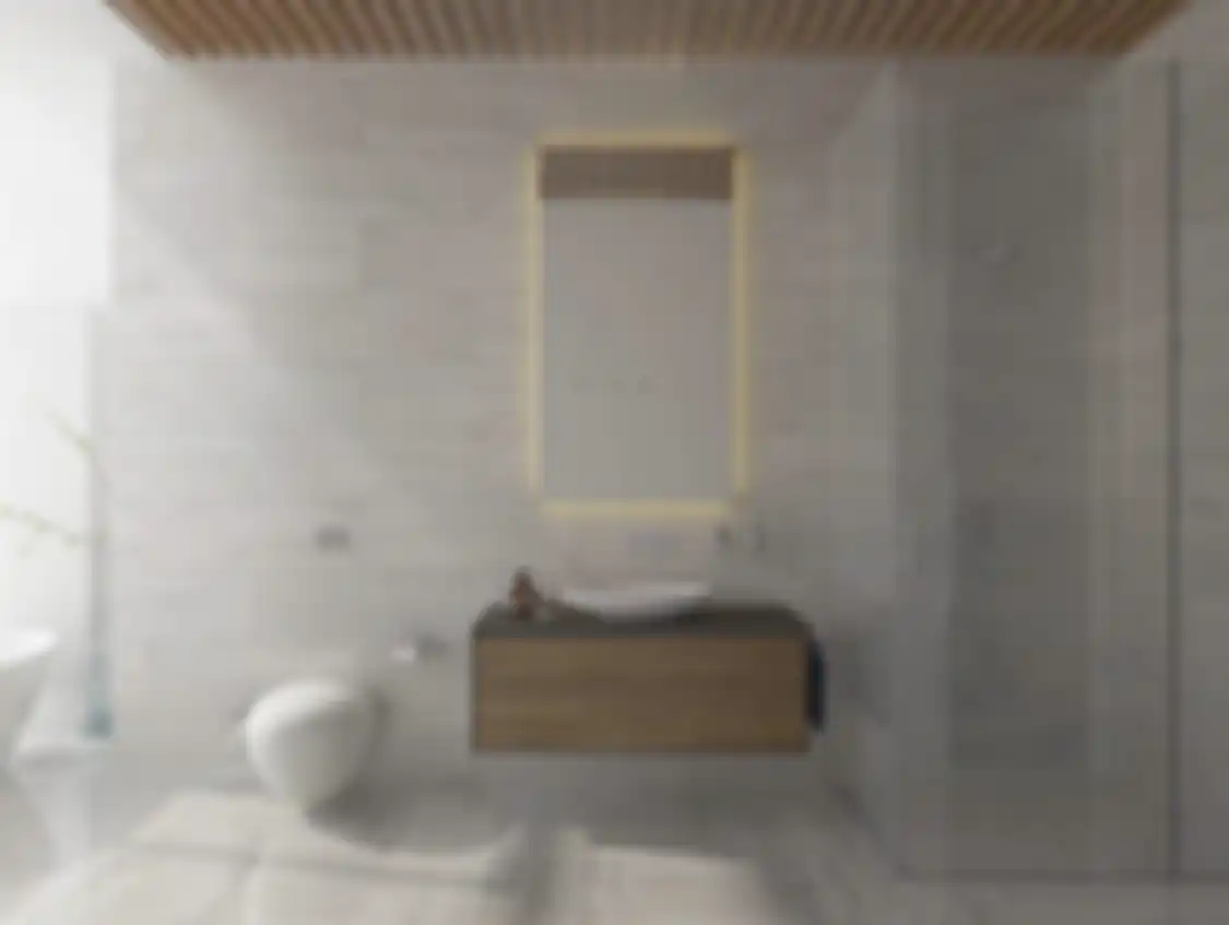 Desain kamar mandi sederhana terlihat semakin mewah karena pemakaian elemen dekorasi khusus. Foto interiornya direkomendasi.