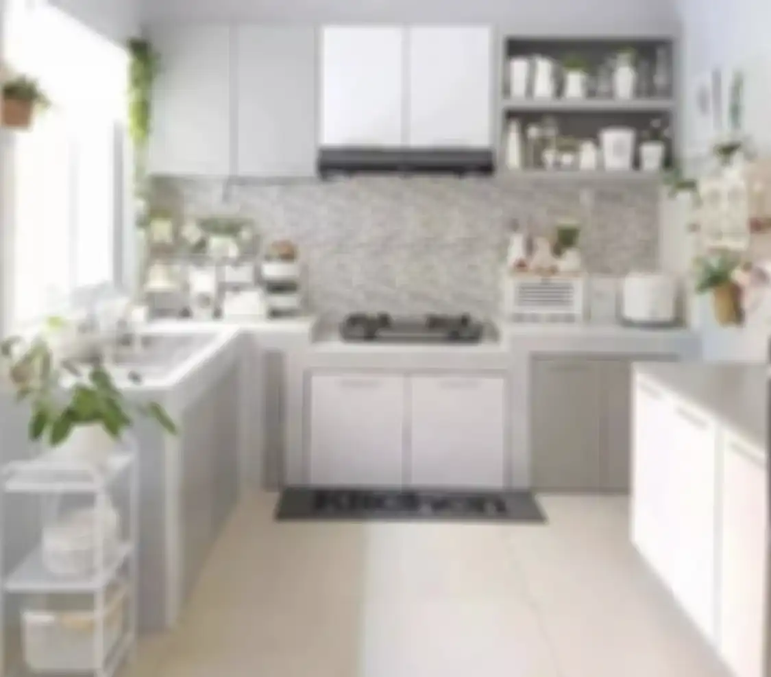 Desain dapur warna putih ternyata banyak keuntungan. Jadi, bukan sekadar bersih. Pantes foto interiornya ditiru.