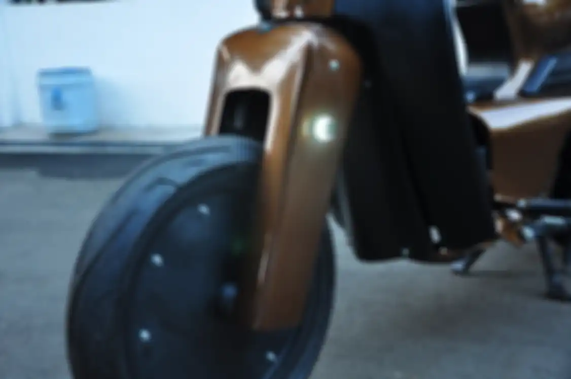 Sok depan Mio street cub ini diberi cover memberi tampilan statis