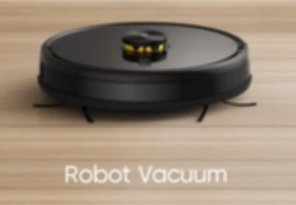 Bocoran desain realme robot vacuum cleaner yang diduga akan rilis pada tanggal 15 Juni 2021.
