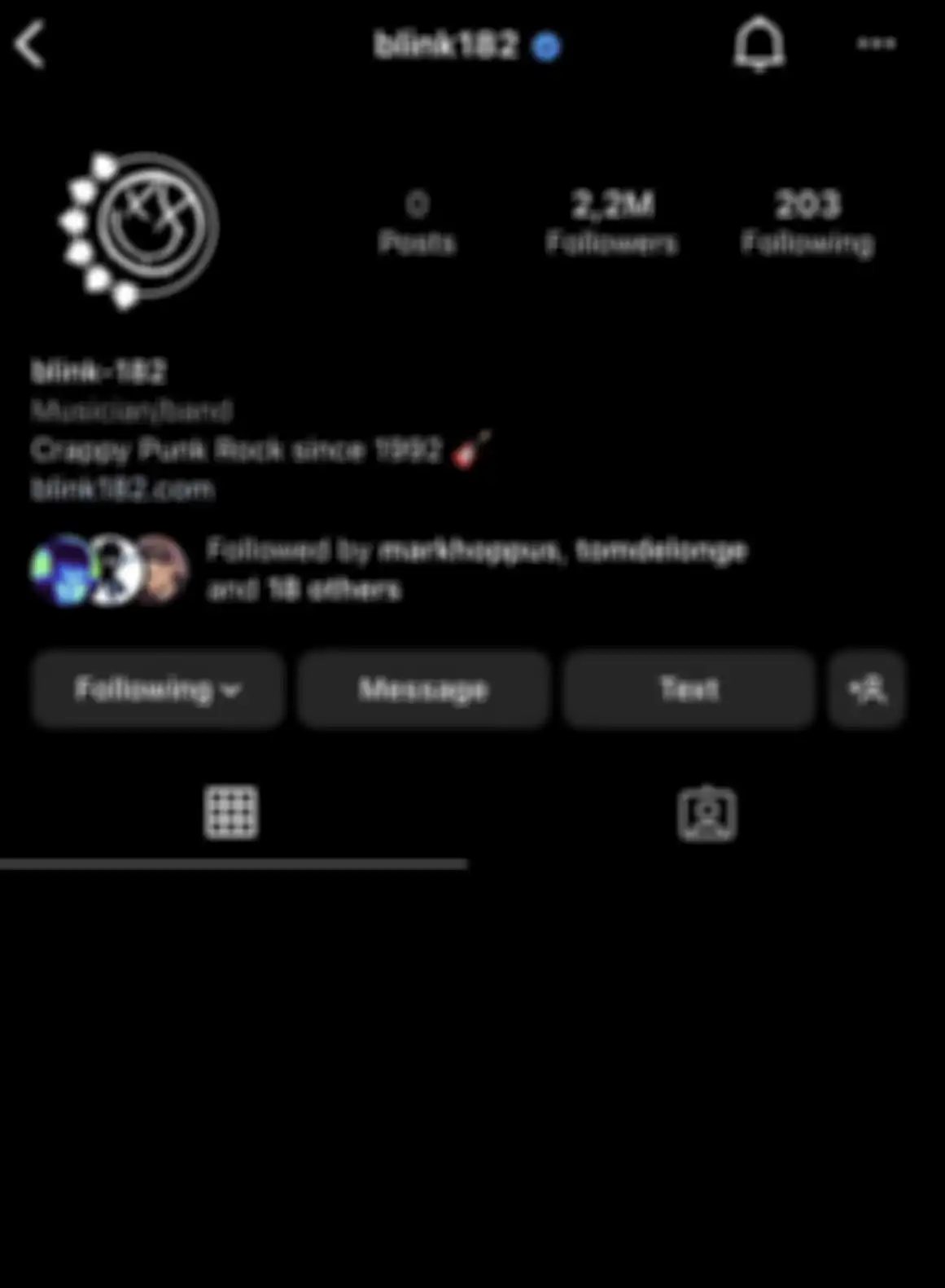 Screenshot Instagram Blink-182, Minggu (9/10).