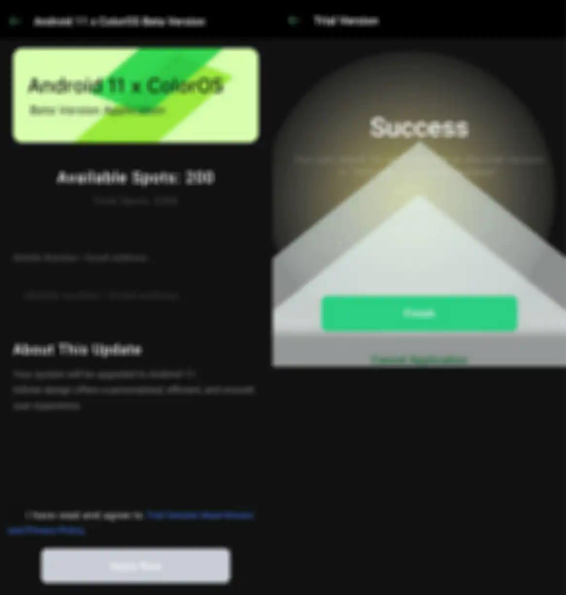 Pendaftaran Android 11 x ColorOS di perangkat Oppo.