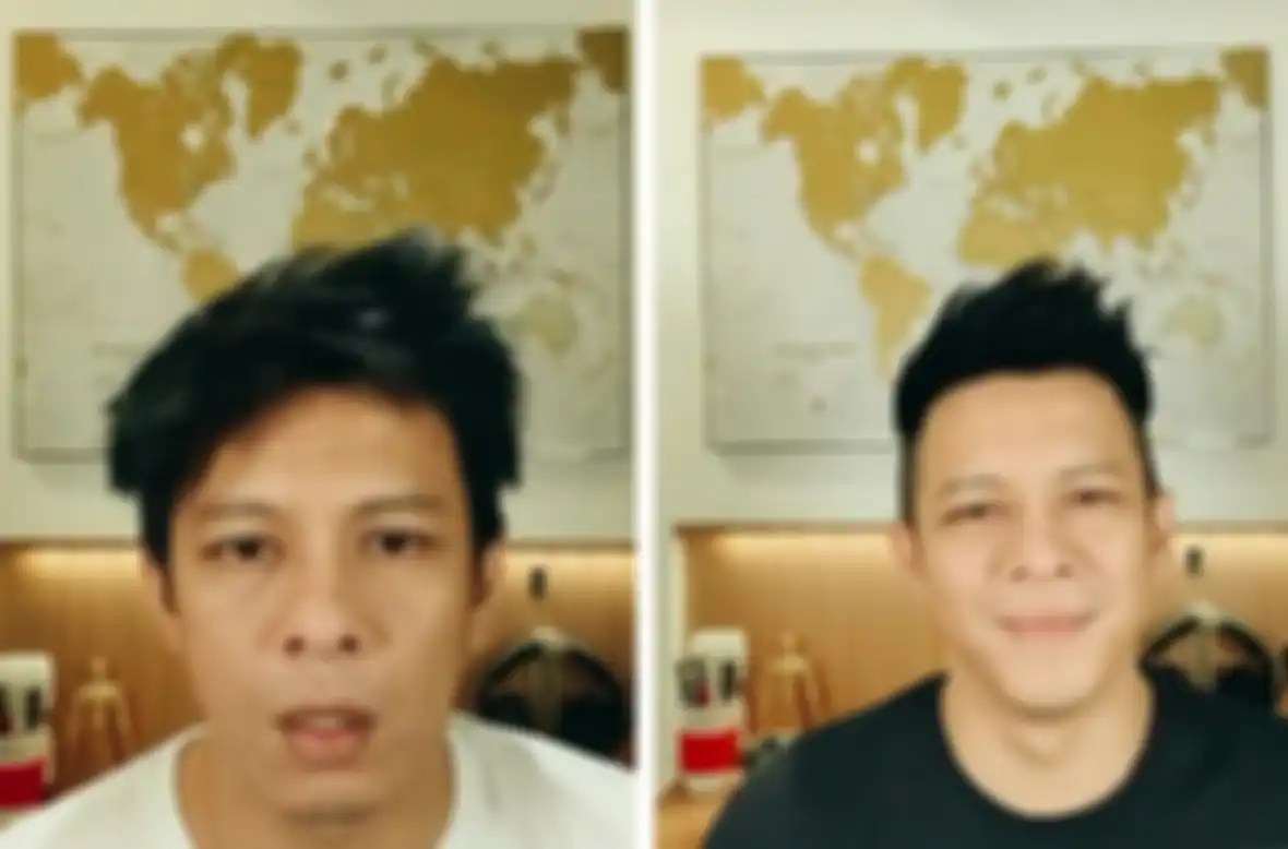 Before after Ariel cukur rambut sendiri di rumah