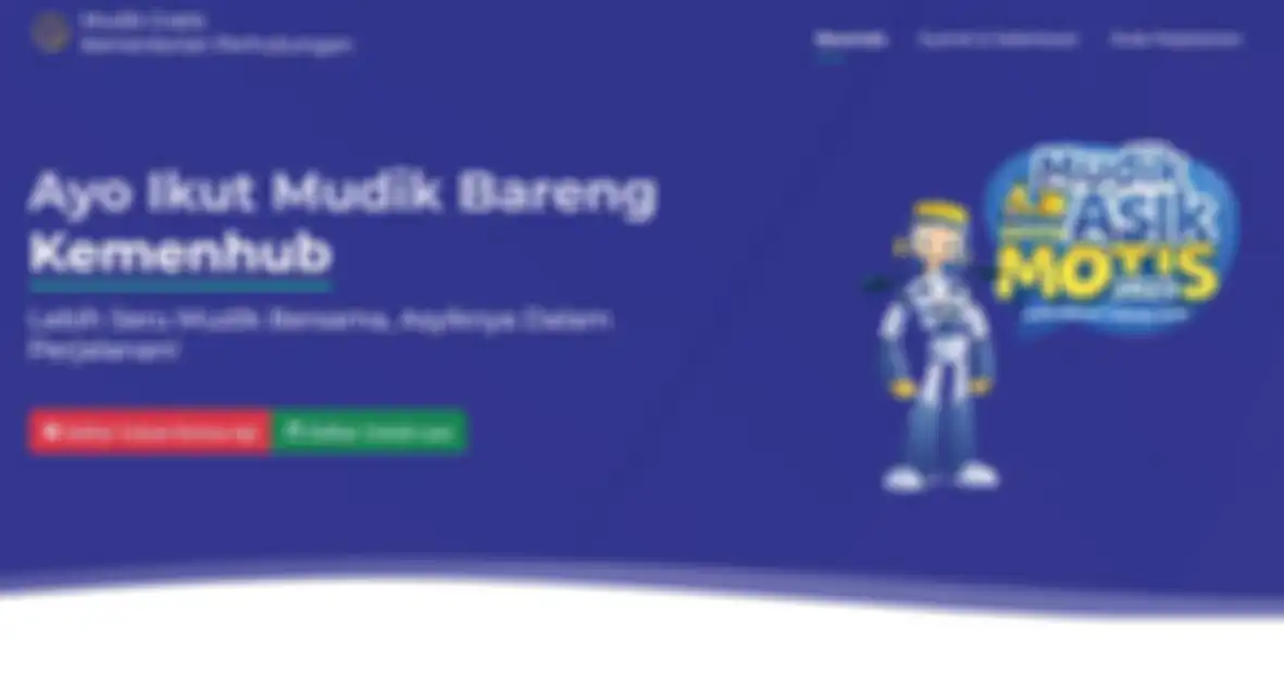 Tangkapan layar tampilan beranda web Motis 2023 dari Kemenhub.