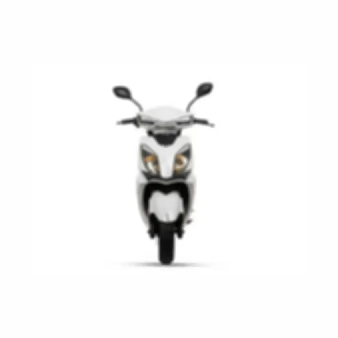 Tampak depan motor listrik Rakata X5, mirip motor matic bensin.