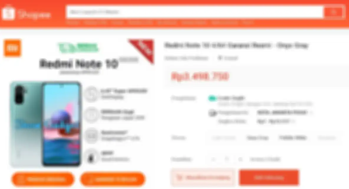 Update harga Xiaomi Redmi Note 10 di Shopee