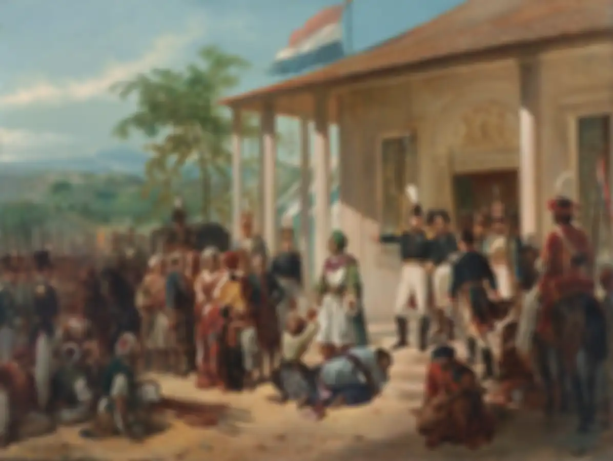 Lukisan yang menggambarkan penangkapan Pangeran Diponegoro di Magelang karya Nicolaas Pieneman (Koleksi Rijkmuseum via Wikipedia Commons)