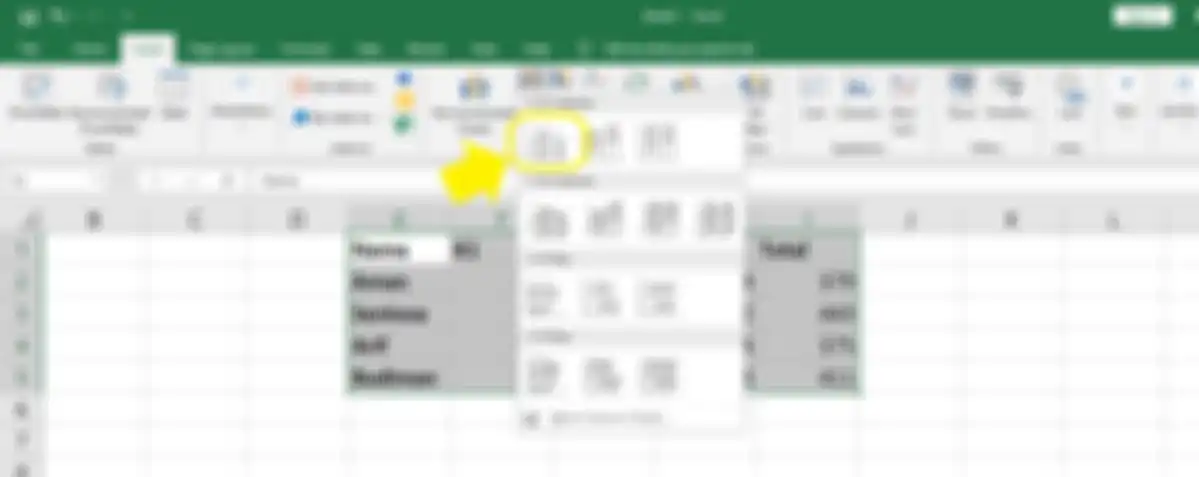 Pilihan 2-D Column (Clustered Column) di Microsoft Excel