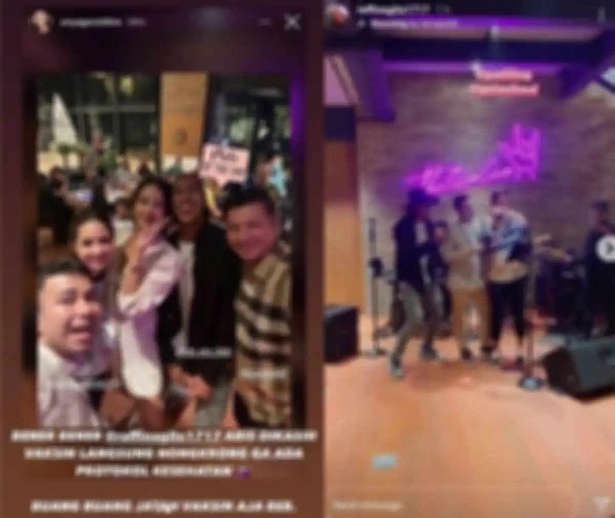 Kolase postingan Anya Geraldine dan Raffi Ahmad yang menuai cibiran