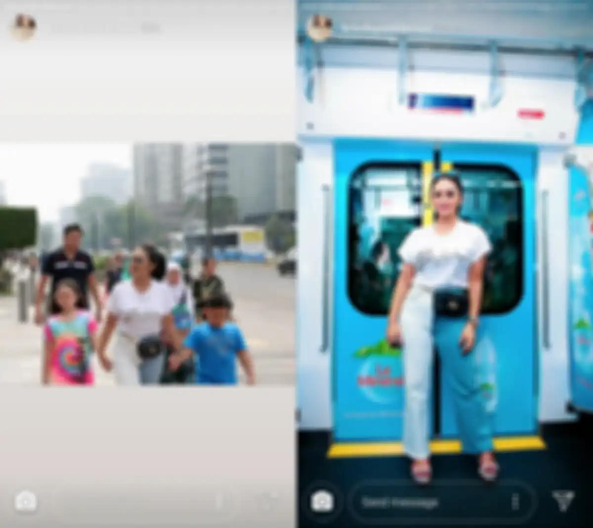 Krisdayanti pakai tas branded saat naik MRT
