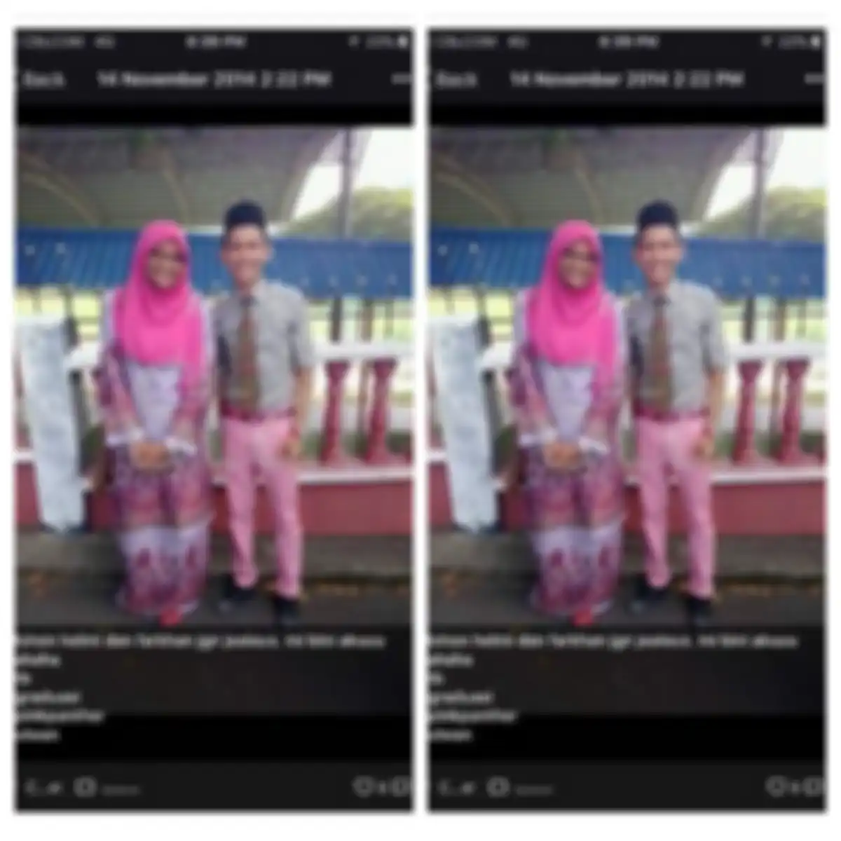 Hazim semasa SMA dengan Siti Aishah, sang guru