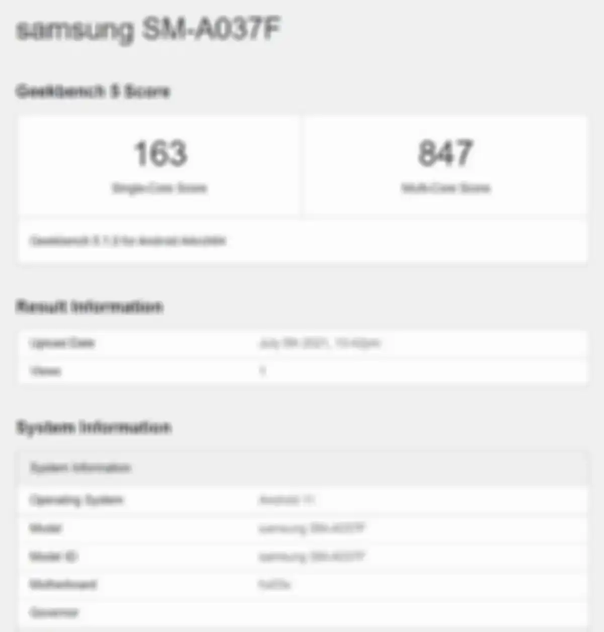Bocoran Samsung Galaxy A03s di GeekBench.