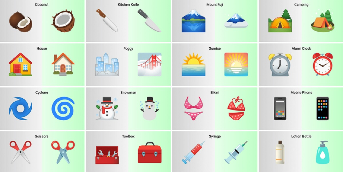 Tampilan update emoji di Android 12 Beta.