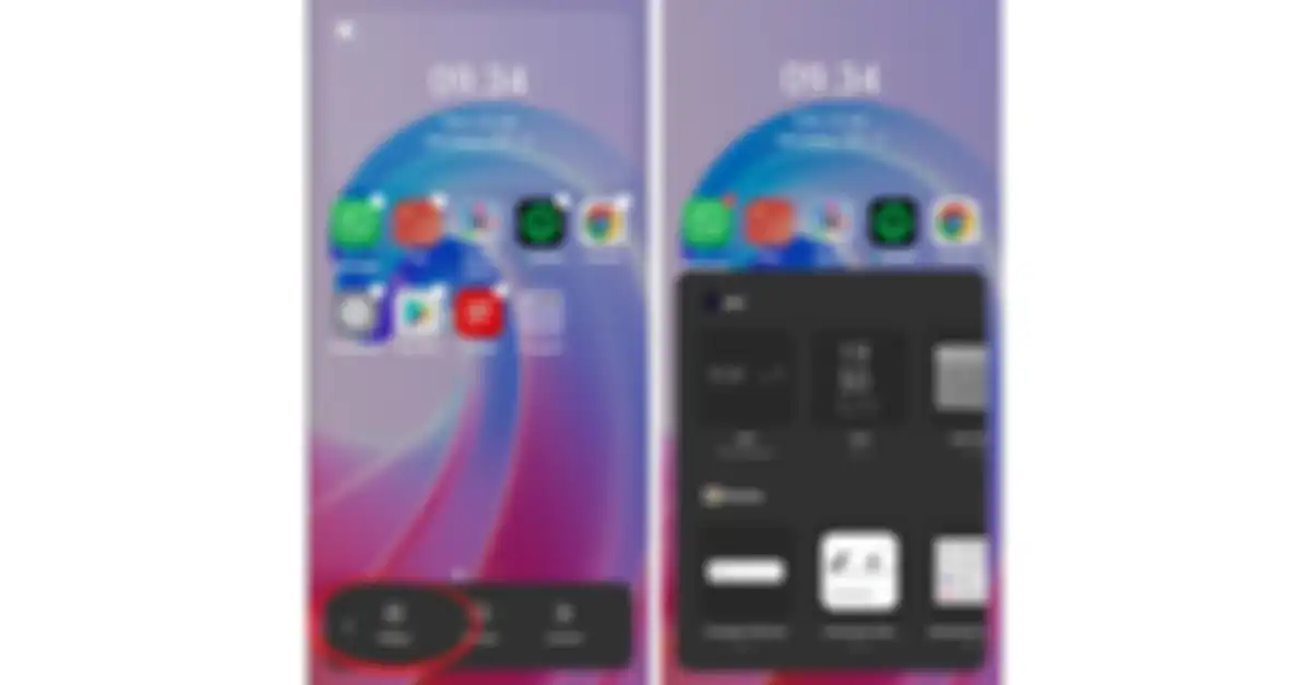 Cara mengakses menu widget di OPPO A96