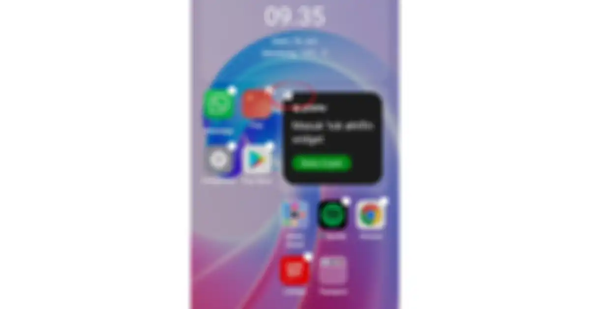 Ikon X untuk menghapus widget di OPPO A96