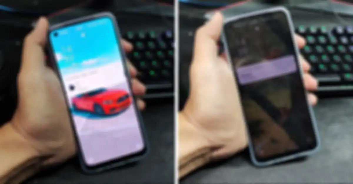 Tampilan notifikasi di layar terkunci ketika wajah pengguna terdeteksi (kiri) dan tidak terdeteksi atau wajah asing (kanan)