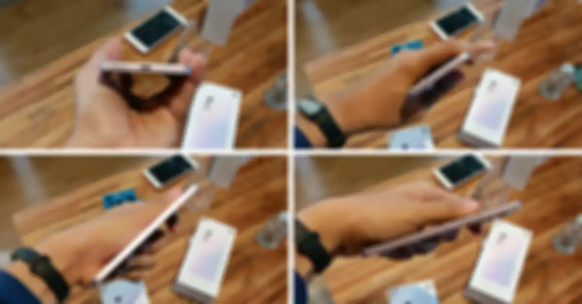 Bagian sisi bawah (kiri atas), atas (kanan atas), samping kanan (kiri bawah) dan kanan (kanan bawah) Xiaomi 12 Lite 5G