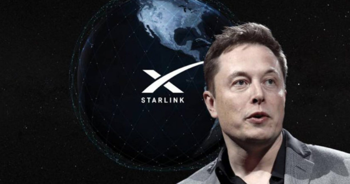 Ilustrasi Elon Musk dan Starlink
