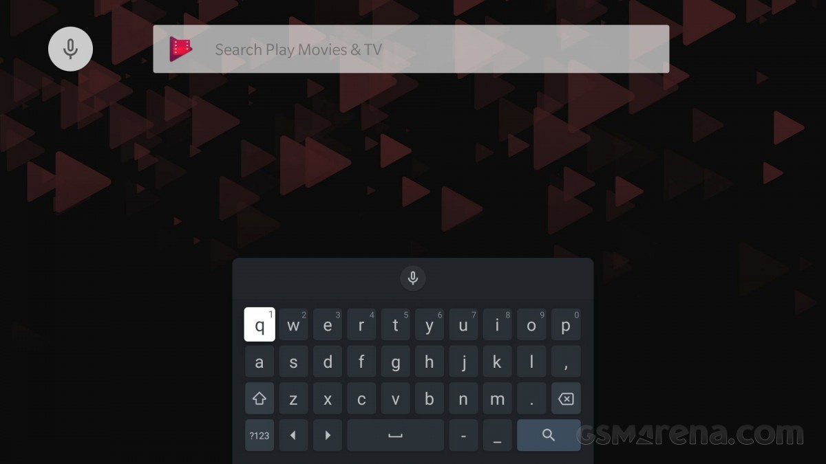 Tampilan keyboard di Google Film & TV