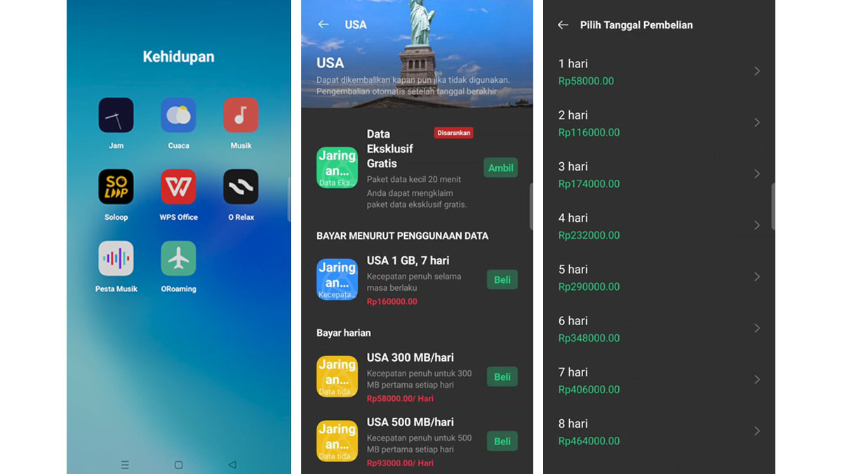 Cara membuat OPPO Oroaming dan memilih paket