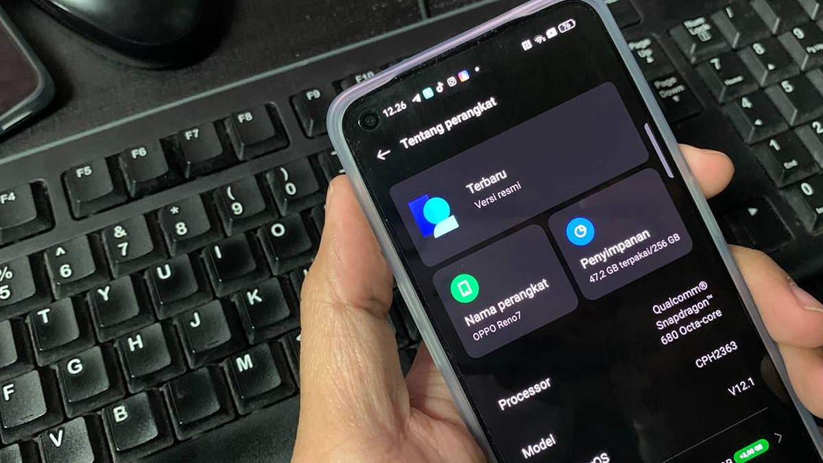 Kapasitas penyimpanan OPPO Reno7 sebesar 256GB