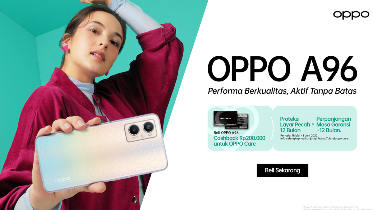 Program bundling OPPO A96 dengan OPPO Care 
