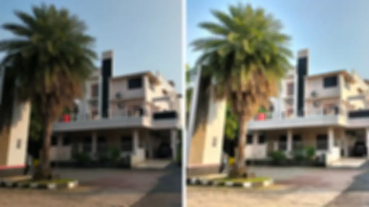 Perbedaan foto yang diambil dengan mode ekstra HD dan mode auto