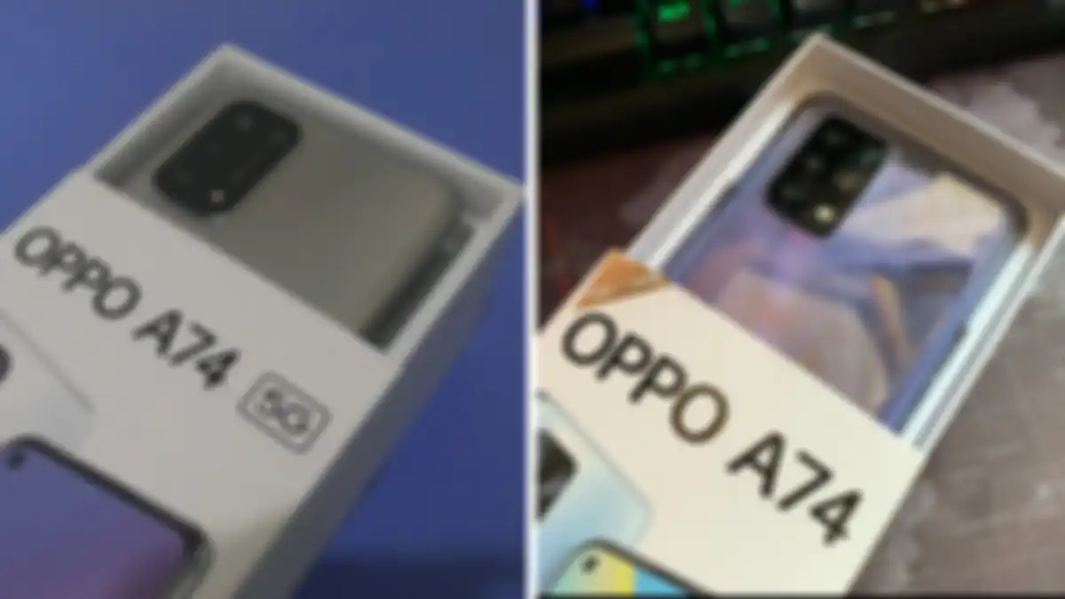 Oppo A74 5G (kiri) dan Oppo A74 (kanan)