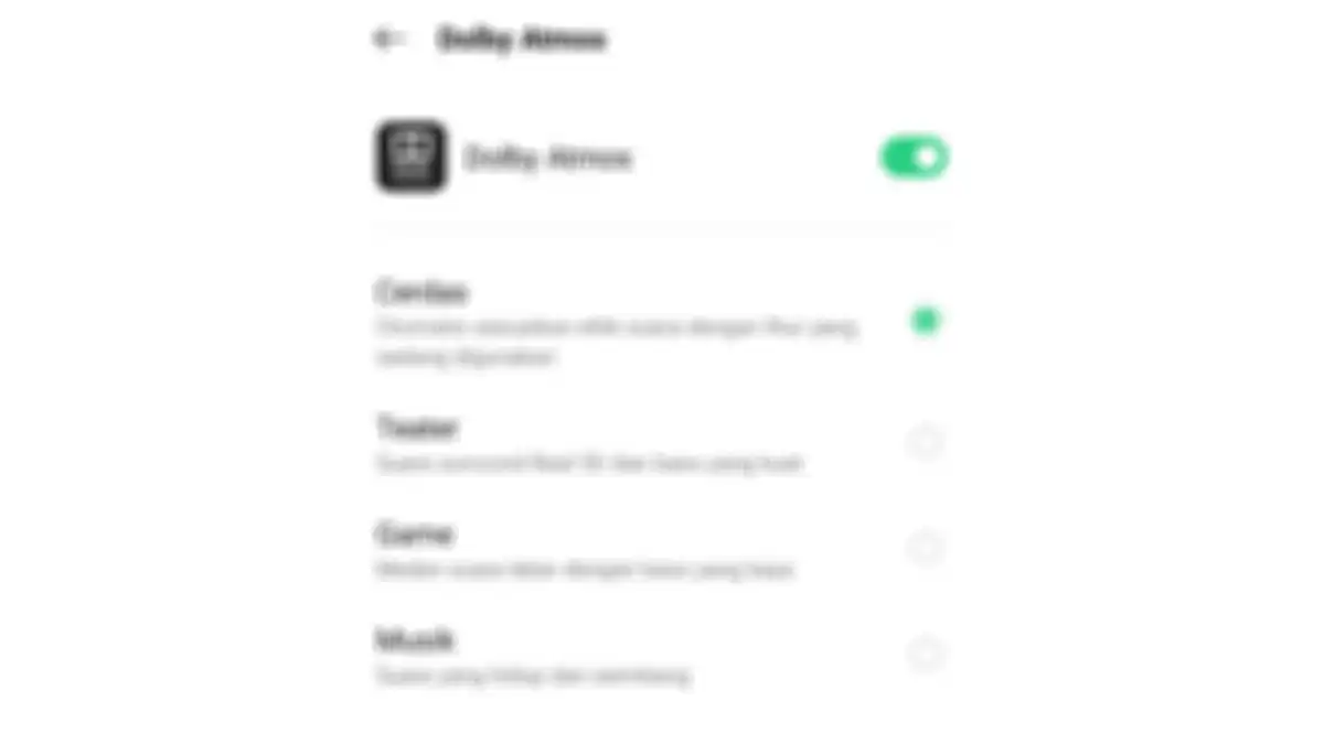 Pengaturan Dolby Atmos di perangkat Oppo Enco Buds Yang Terpasang ke Reno5